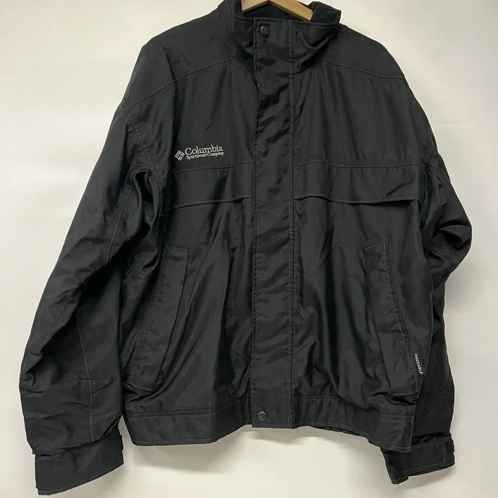 Columbia Packable Nylon Full Zip Jacket  Made In USA XL